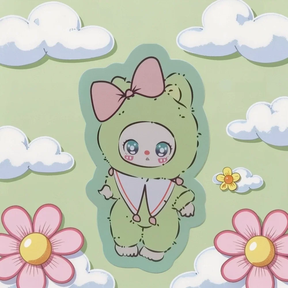 LILIA TOYS Honeyland Enchantment Liila's Lucky Cat Figurine Green Pink